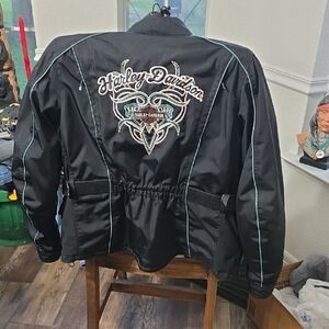 Harley-Davidson Black Nylon Winter Riding Jacket Sz L  Box